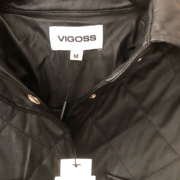 VIGOSS WOMEN’s FAUX LEATHER QUILTED JACKET SIZE M - Picture 4 of 10